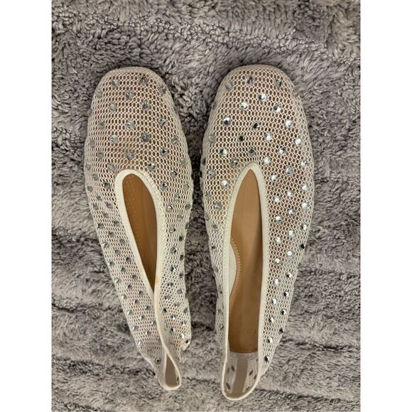 EUC MESH RHINESTONE BALLET FLATS $90 Sz 41/ US 10.5 - Picture 2 of 7